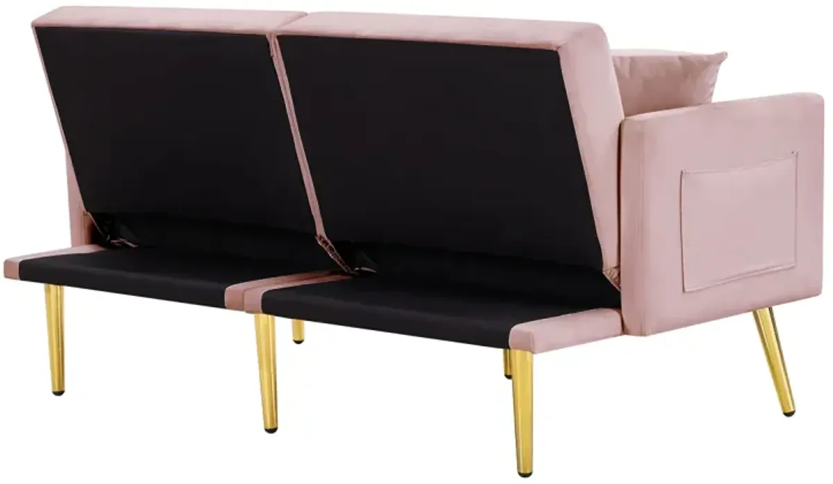 Pink Velvet Sofa Bed