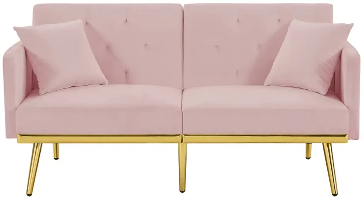 Pink Velvet Sofa Bed