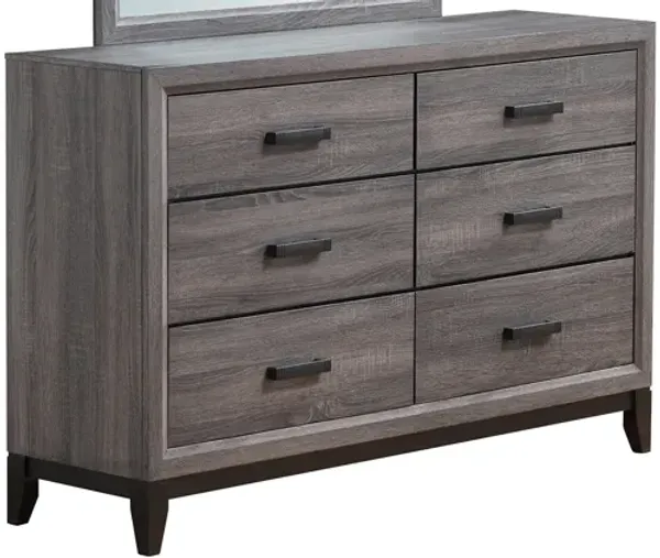 Six Drawer Solid Wood Double Dresser Chest with Spacious Drawers