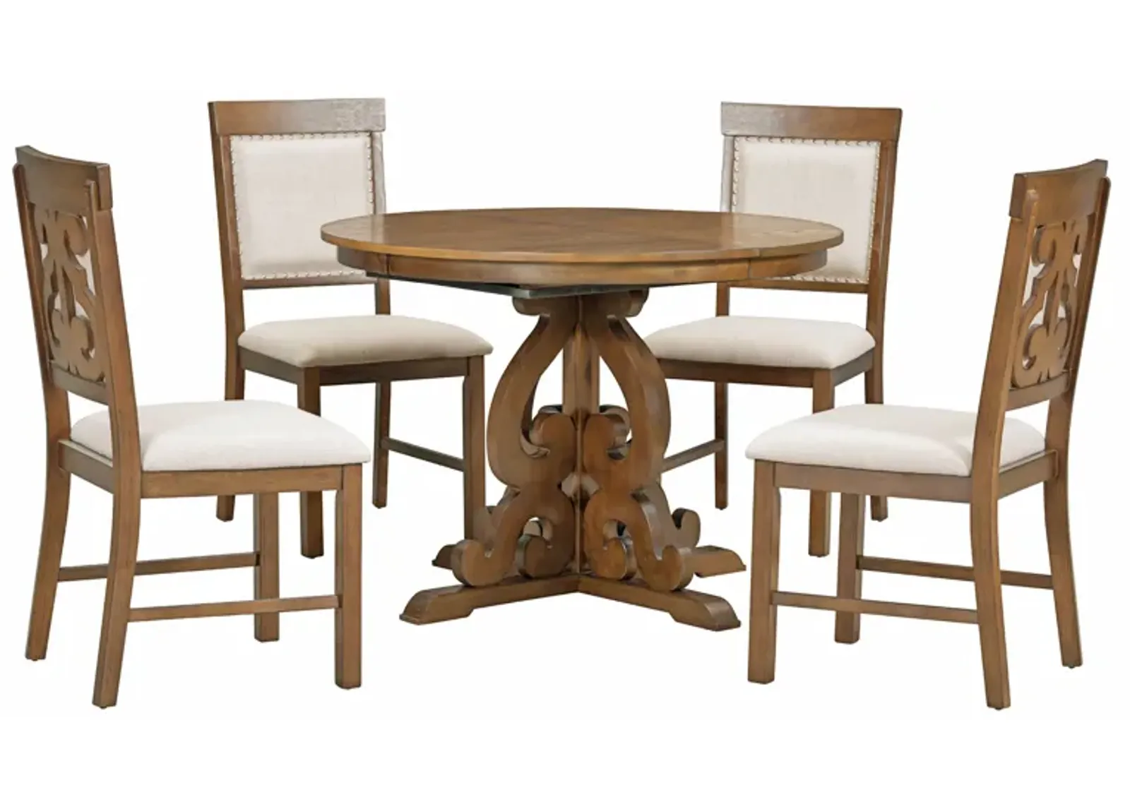 Merax 5-Piece Extendable Table Retro Dining Set