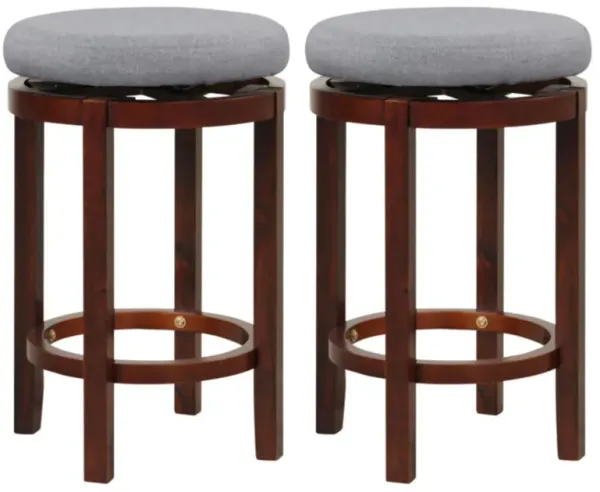 Hivvago 2 Pieces 26 Inch Counter Height Swivel Stool Set with Padded Cushion