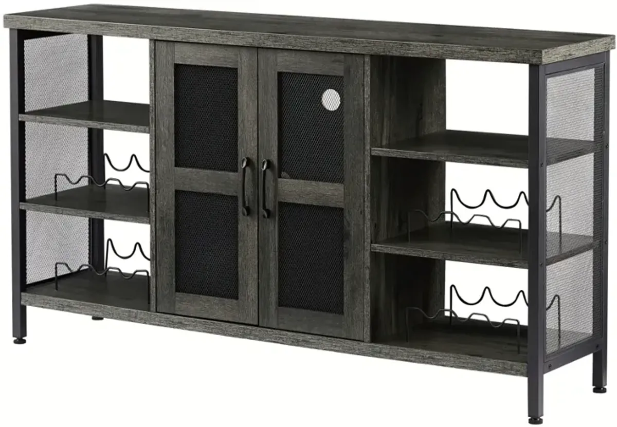 Industrial Wine Bar Cabinet, Liquor Storage Credenza