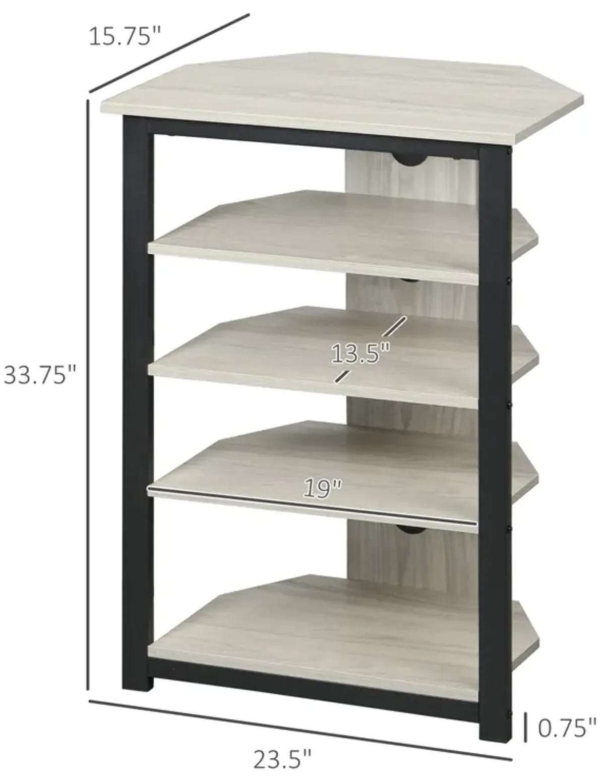 Grey TV Stand: Corner Entertainment Center for 29" TVs