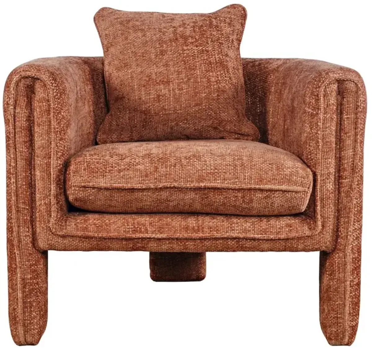 Jofran Adley Modern Upholstered Vintage Accent Armchair with Pillow