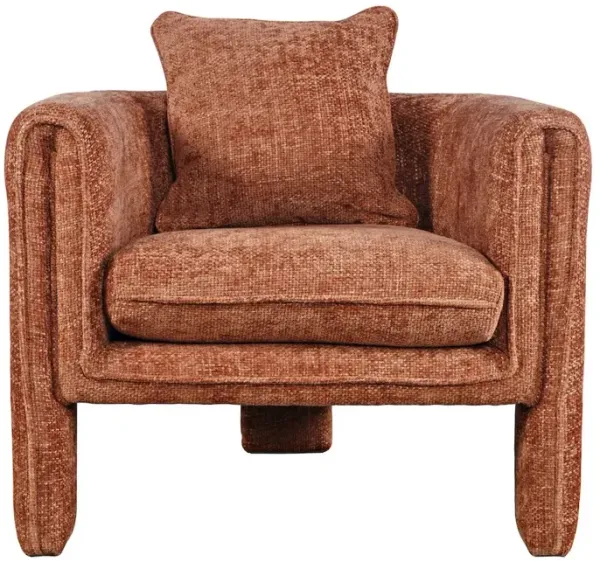Jofran Adley Modern Upholstered Vintage Accent Armchair with Pillow