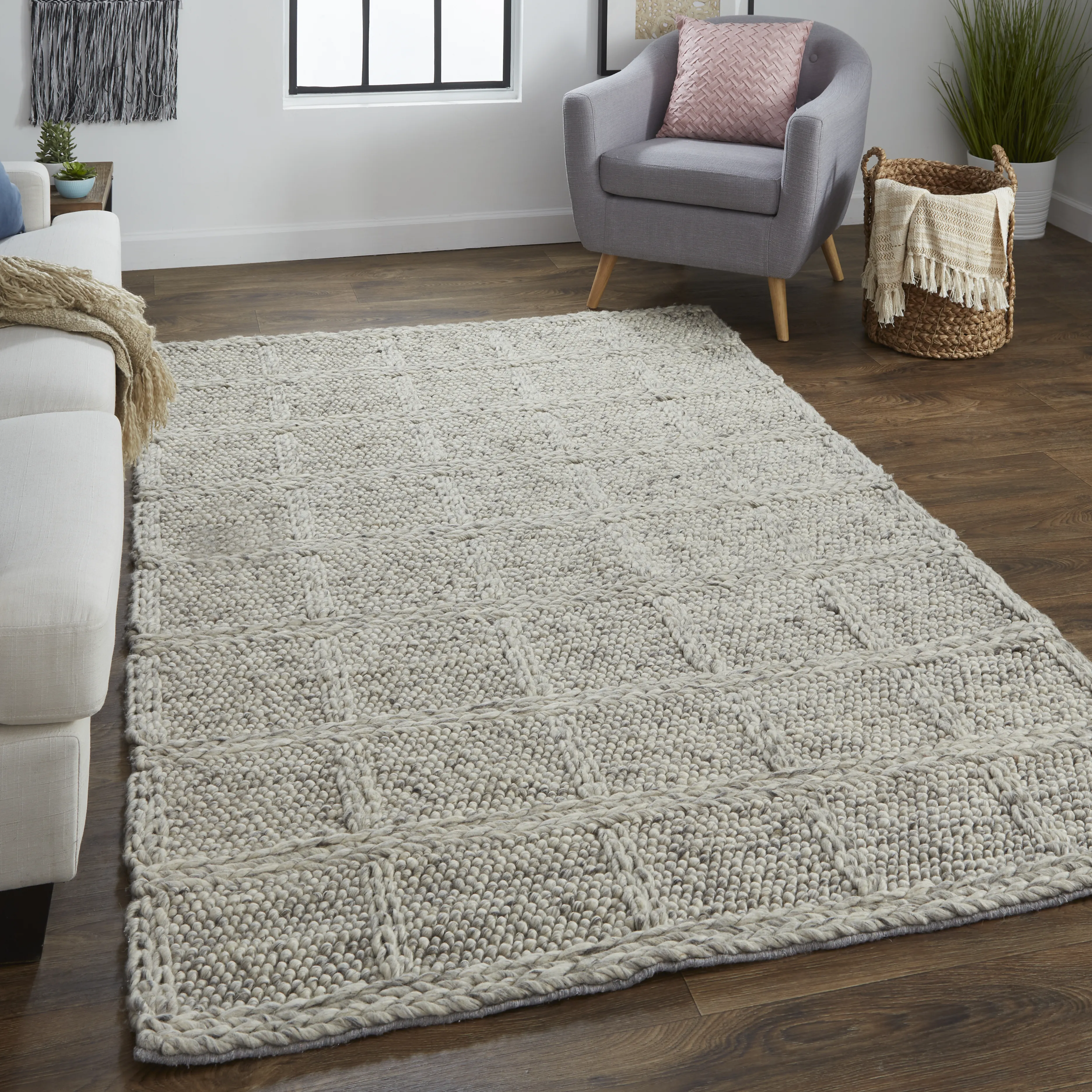 Berkeley 0739F Ivory/Gray/Black 5' x 8' Rug