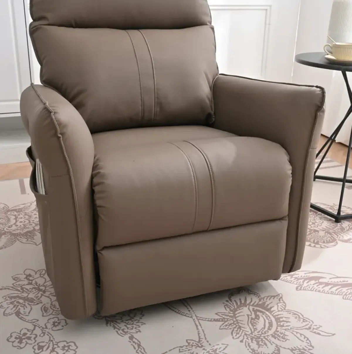 Modern Swivel Recliner Chair with Side Pocket