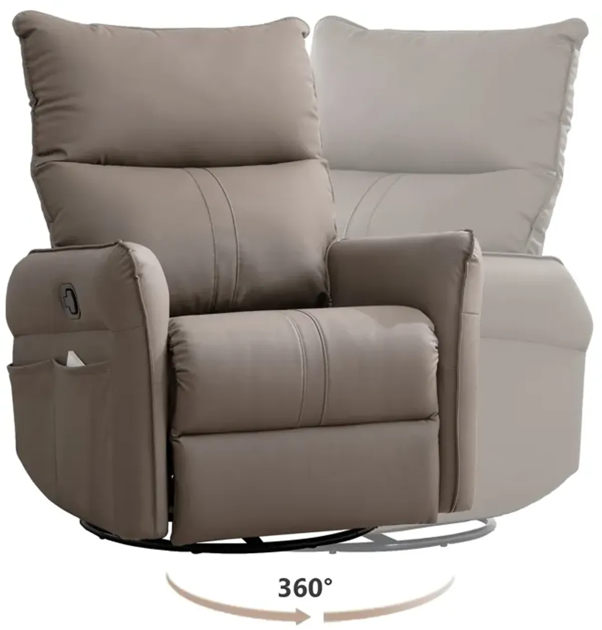 Modern Swivel Recliner Chair with Side Pocket