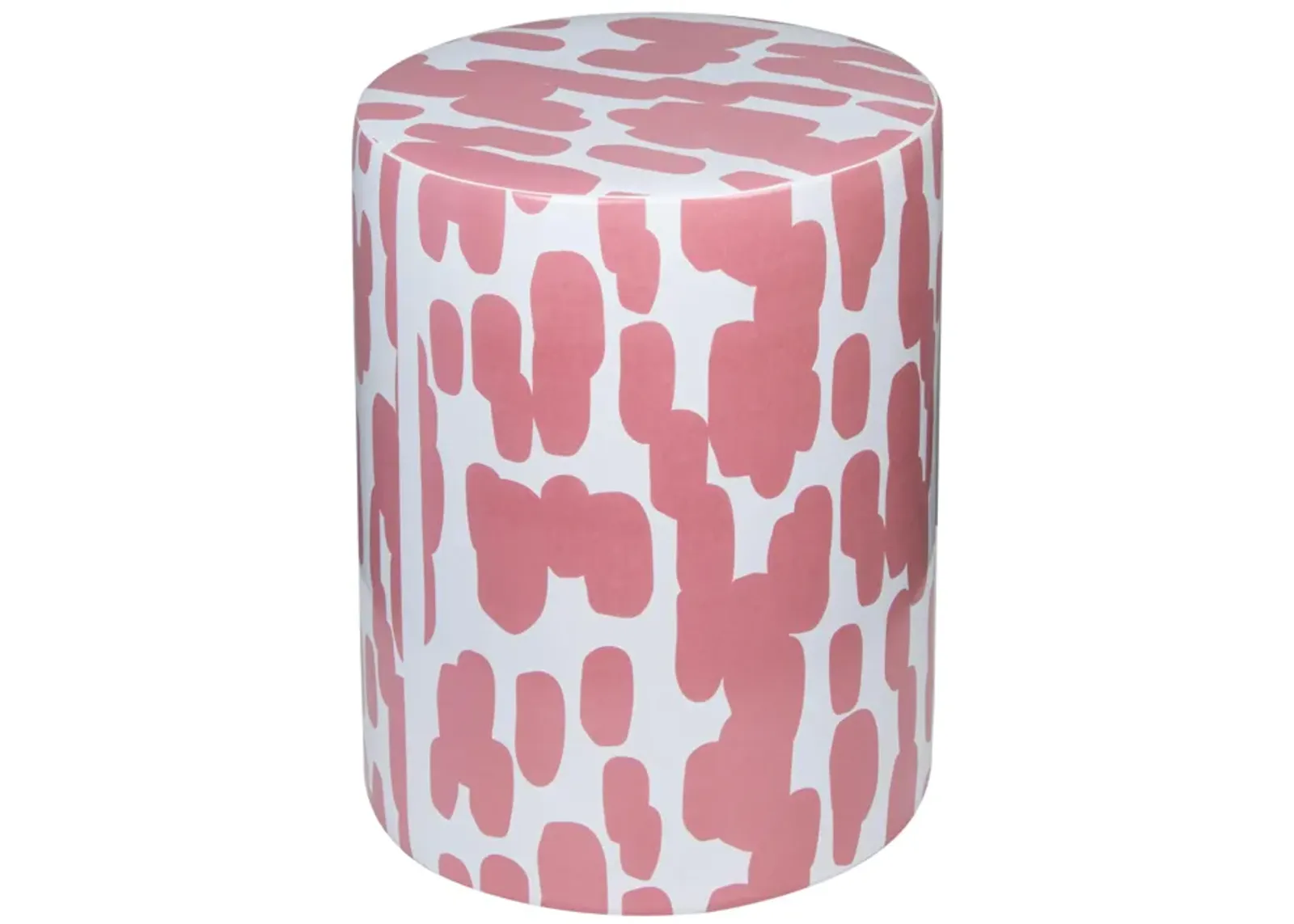 Taurus Ceramic Stool in Pink Strokes Print