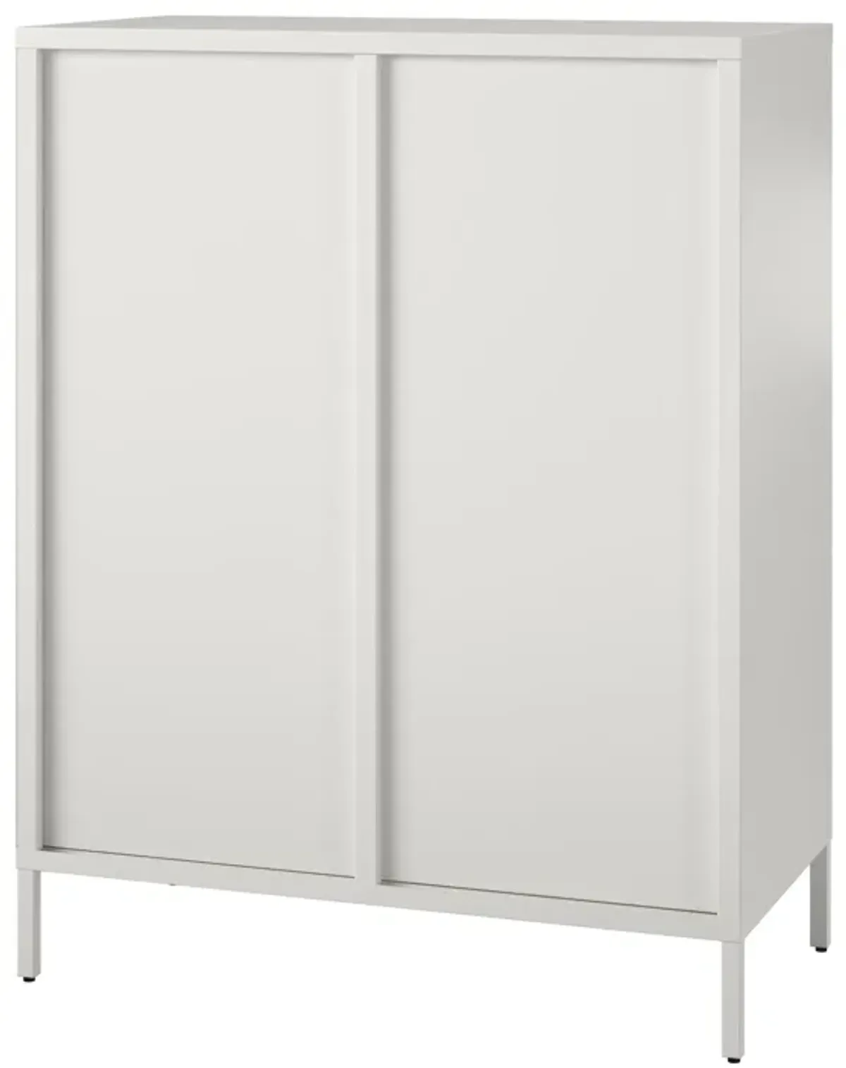 Shadwick 2 Door Storage Cabinet-Fluted Glass Metal Locker