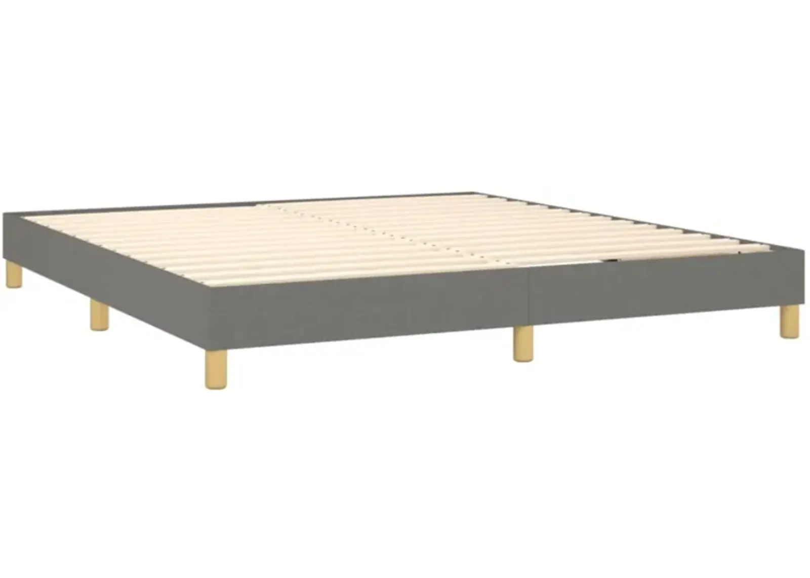 vidaXL California King Fabric Box Spring Bed Frame in Dark Gray, 72"x83.9" - Plywood & Engineered Wood Construction, Modern Design