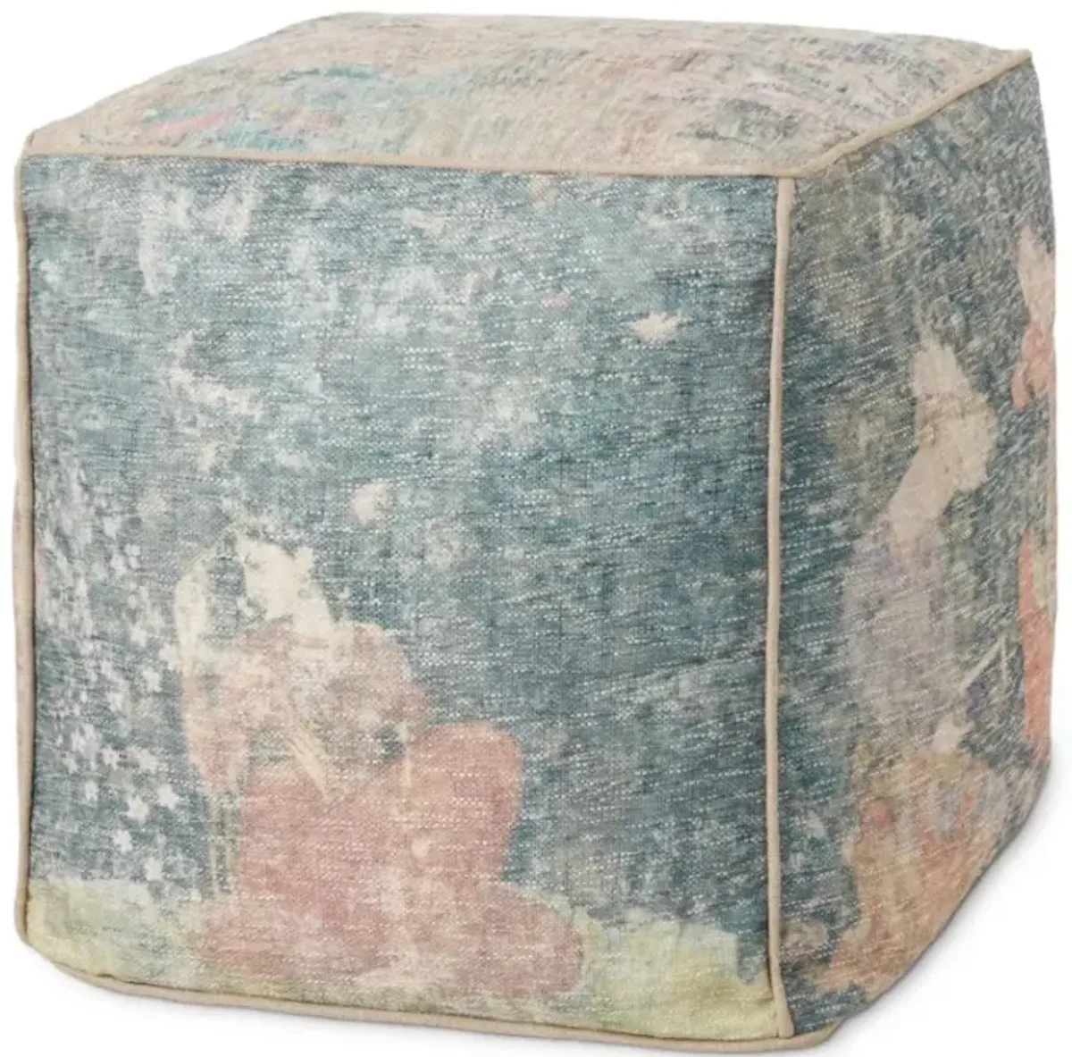 Poufs LPF0030 Blue / Multi 18"W x 18"D x 18"H