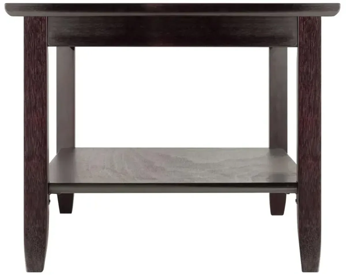 Genoa Rectangular Coffee Table with Glass top and Shelf