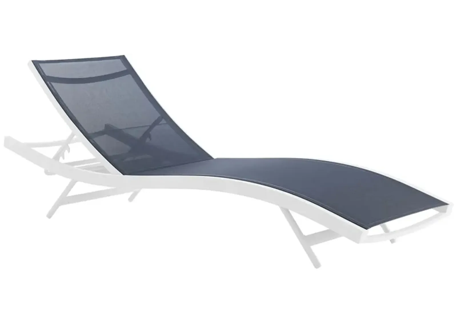 Glimpse Outdoor Patio Mesh Chaise Lounge Chair - White Navy