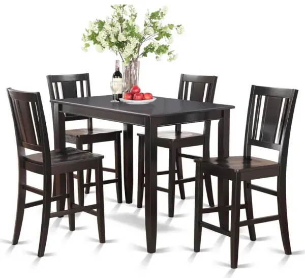 East West Furniture 5  Pc  Counter  height  Table  set-high  Table  and  4  Stools
