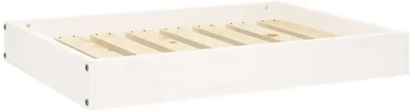 Dog Bed White 28.1"x21.3"x3.5" Solid Wood Pine