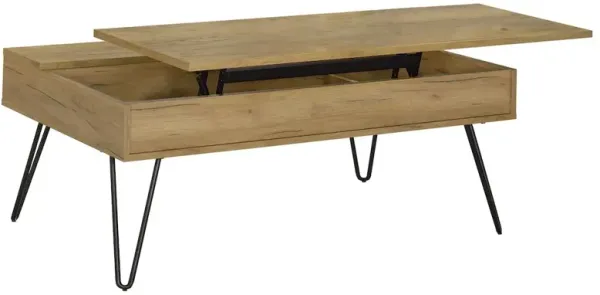 Coaster Co. of America Fanning Engineered Wood Lift Top Coffee Table Golden Oak