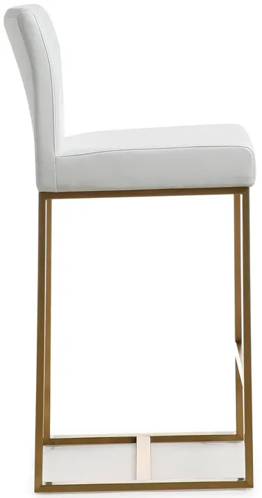 Belen Kox Contemporary White and Gold Steel Counter Stool (Set of 2), Belen Kox