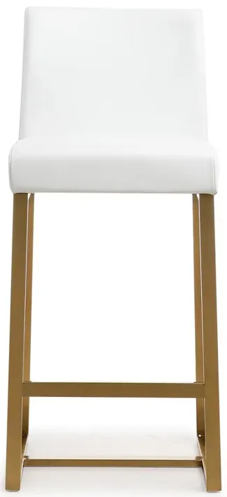 Belen Kox Contemporary White and Gold Steel Counter Stool (Set of 2), Belen Kox