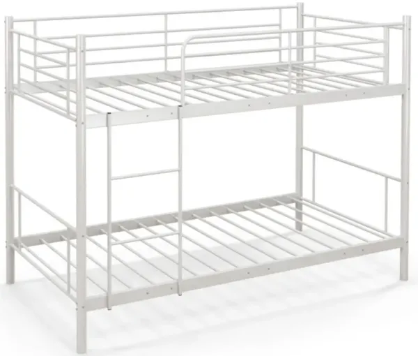 Hivvago Metal Bunk Bed with Ladder and Full-length Guardrails