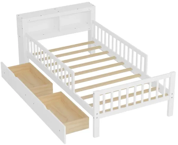 Merax Platform Bed with Headboard Storage Rack