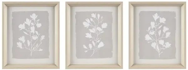 Gracie Mills Mccall 3-Piece Botanical Floral Framed Glass Wall Art Set