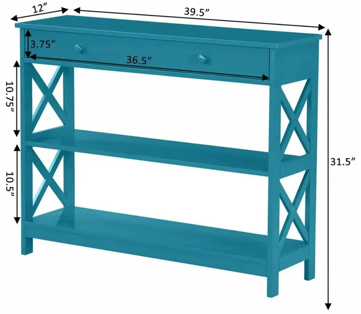 Convience Concept, Inc. Oxford 1 Drawer Console Table with Shelves