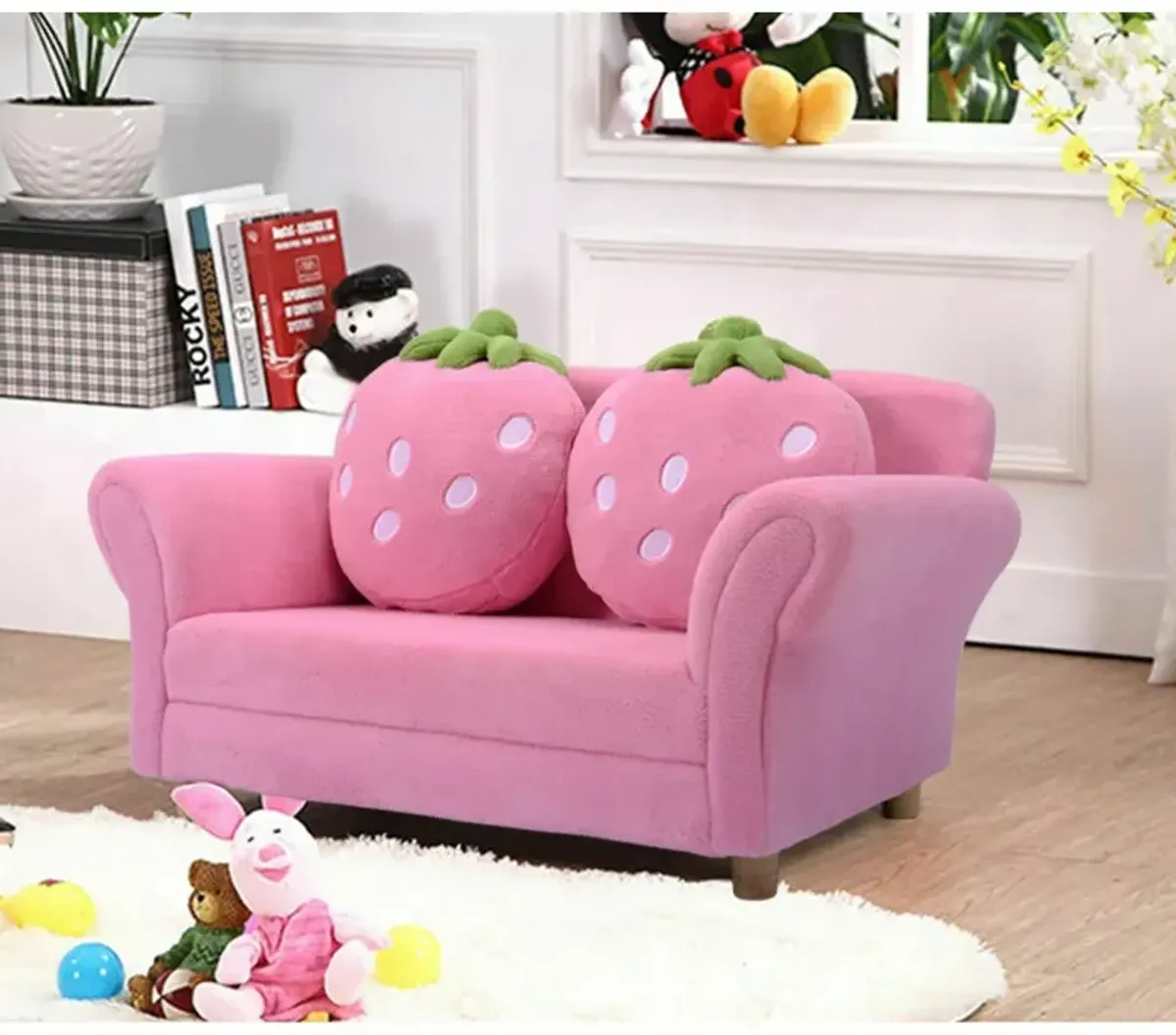 Kids Strawberry Armrest Chair Sofa