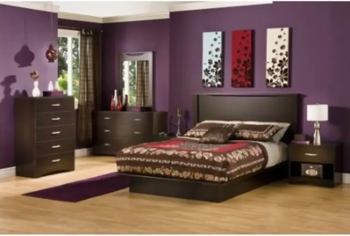 Hivvago Modern 6-Drawer Bedroom Dresser in Chocolate Wood Finish