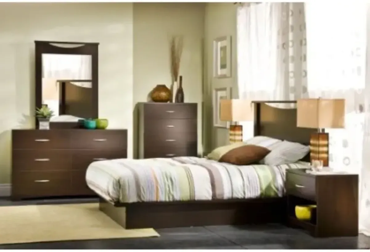 Hivvago Modern 6-Drawer Bedroom Dresser in Chocolate Wood Finish