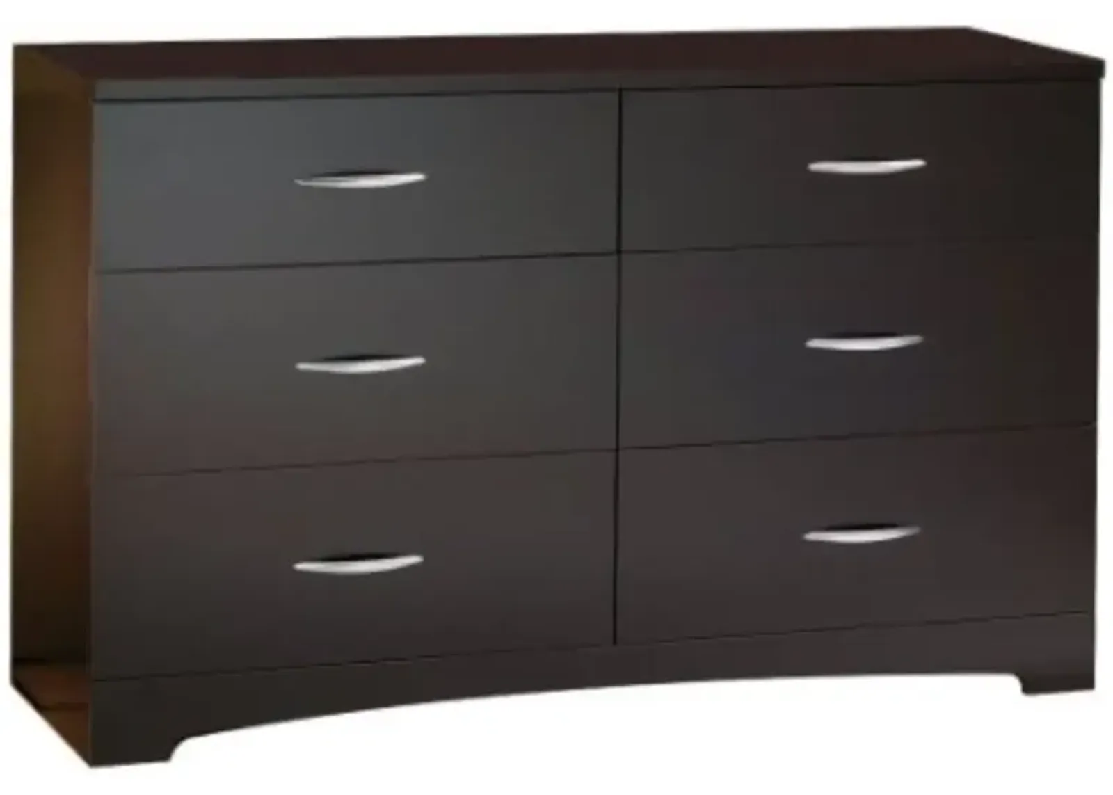 Hivvago Modern 6-Drawer Bedroom Dresser in Chocolate Wood Finish