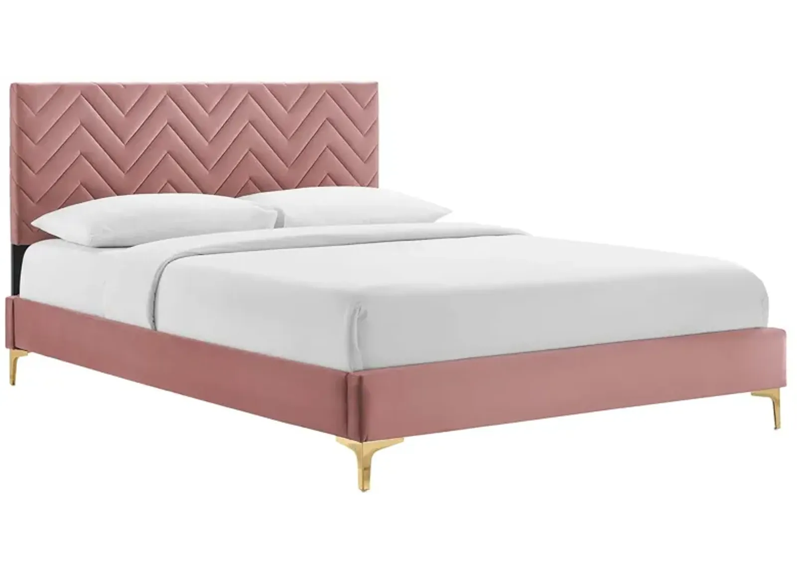 Modway - Leah Chevron Tufted Performance Velvet King Platform Bed