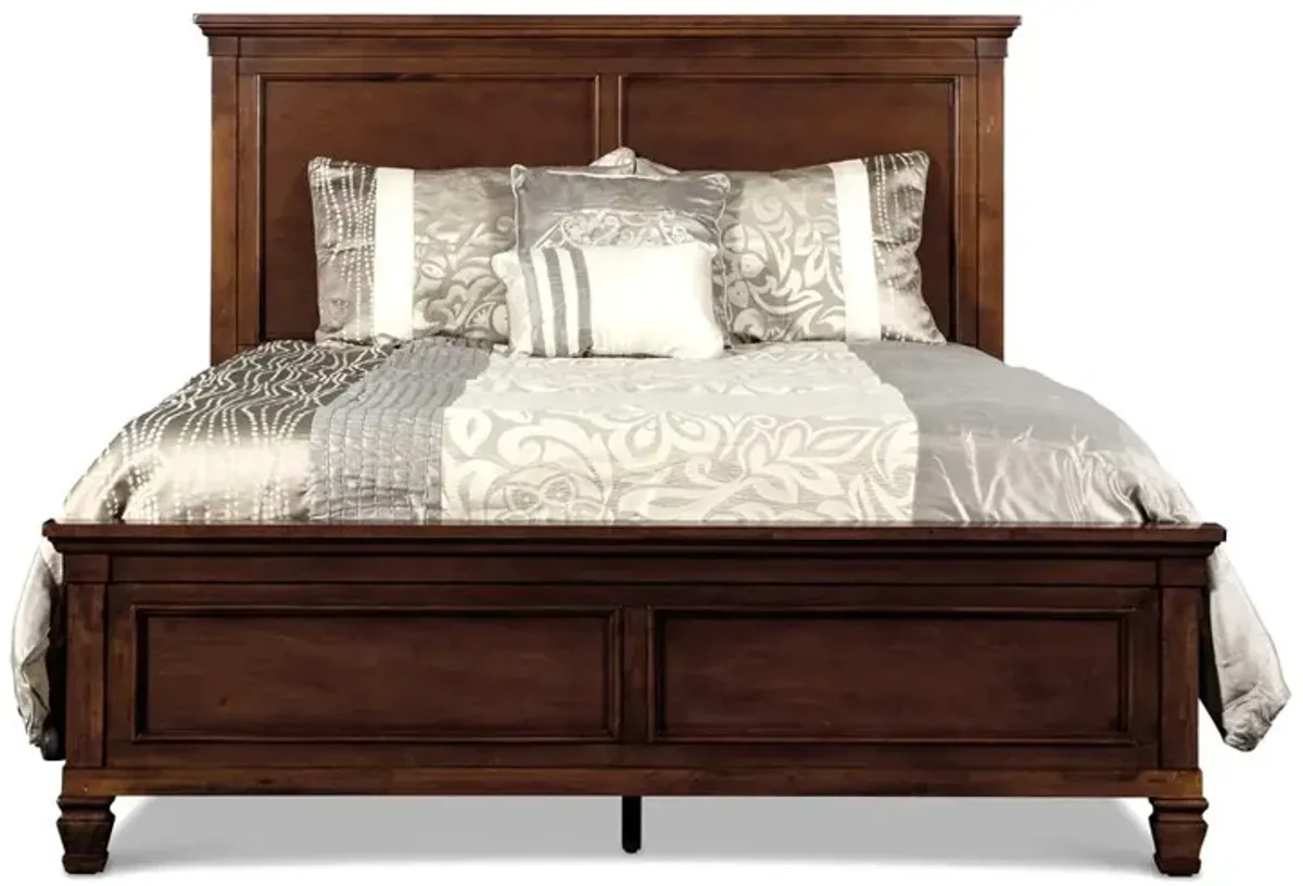 New Classic Furniture Furniture Tamarack Contemporary Solid Wood 4/6 Full Bed in Cherry