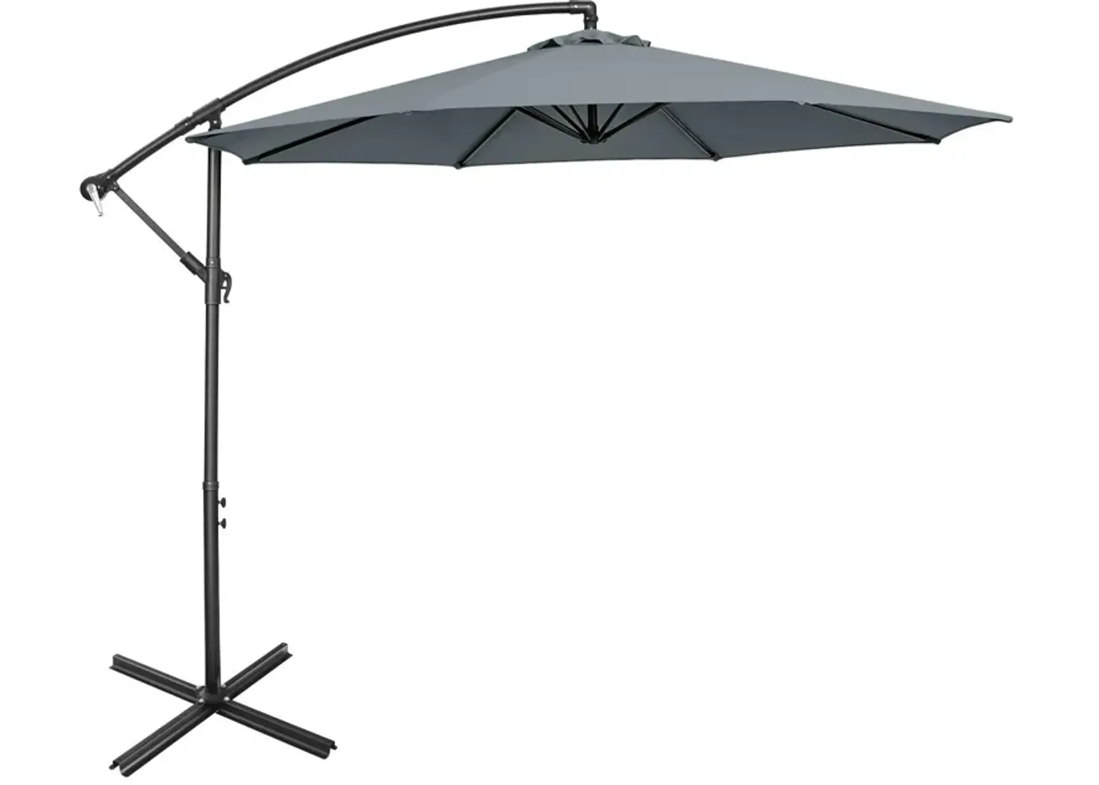 10 Feet Offset Umbrella with 8 Ribs Cantilever and Cross Base