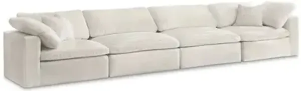 Meridian Furniture Cozy Cream Velvet Comfort Modular Sofa