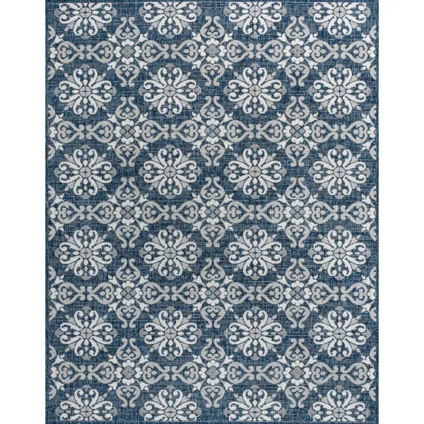 Amora Traditional Mediterranean Tile Design Indoor/Outdoor Area Rug