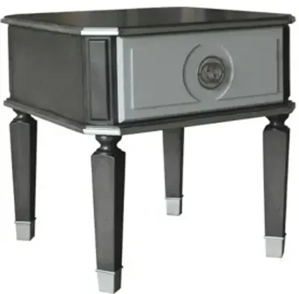 House Beatrice End Table, Charcoal & Light Gray Finish