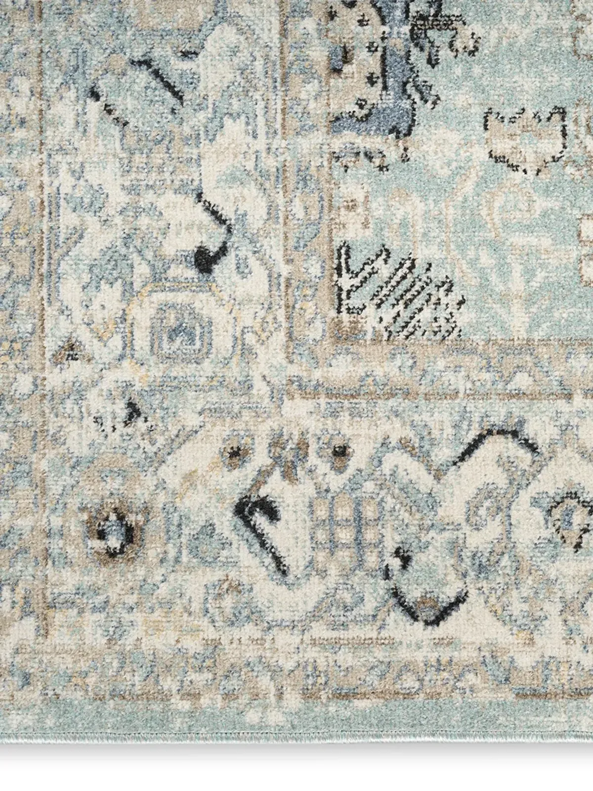 Washable Decor WSD12 Blue/Taupe 5'3" x 7' Rug