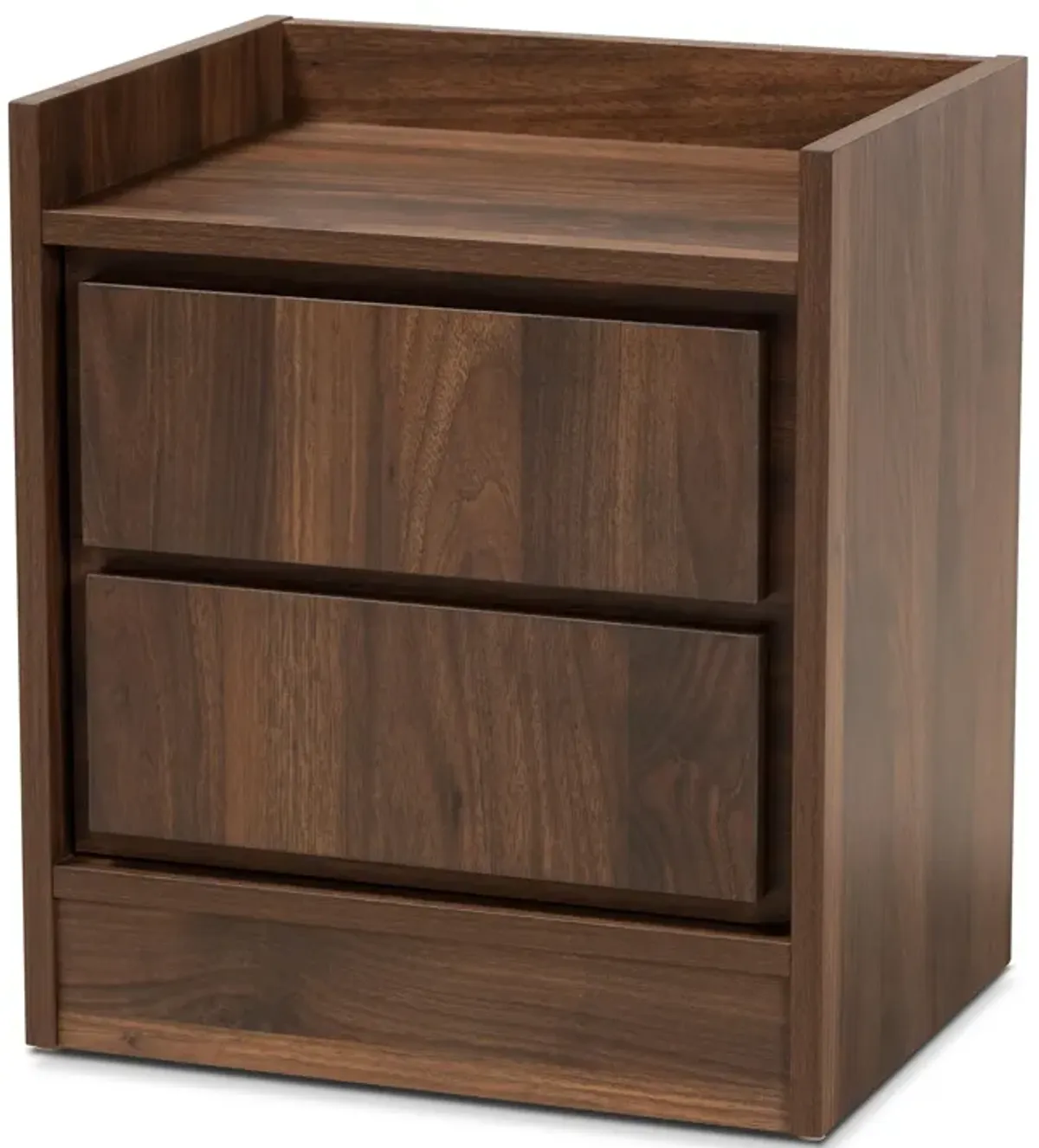 Baxton Studio Hale Modern and Contemporary Walnut Brown Finished Wood 1-Door Nightstand