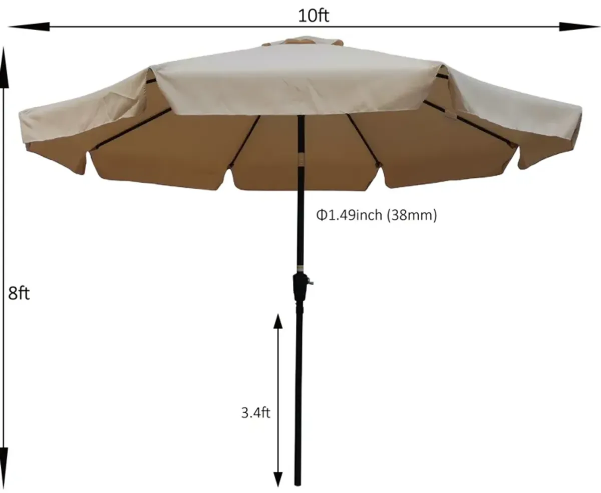 10 FT Patio Umbrella Market Round Umbrella Outdoor Garden Umbrellas