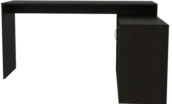 Lyncliff 1-Drawer 2-Shelf L-Shaped Office Desk Black Wengue