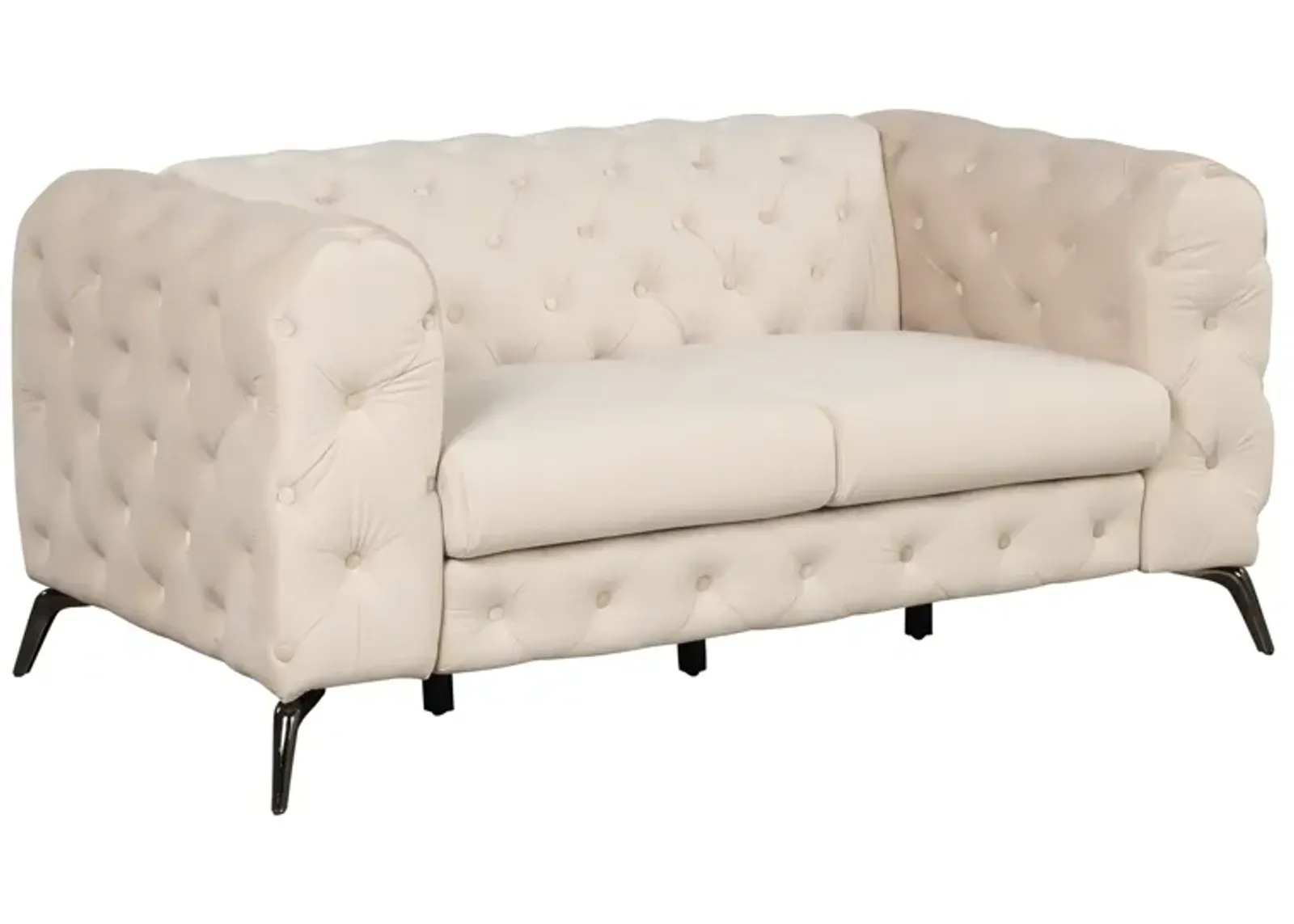 63" Velvet Upholstered Loveseat Sofa, Modern Loveseat Sofa With Button Tufted Back, 2-Person