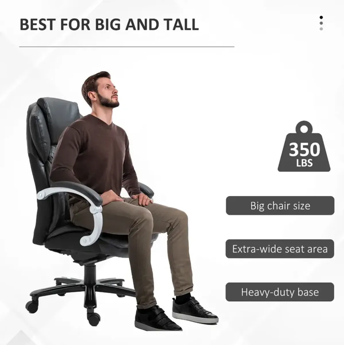 Black Executive Comfort: Big and Tall High-Back Office Chair