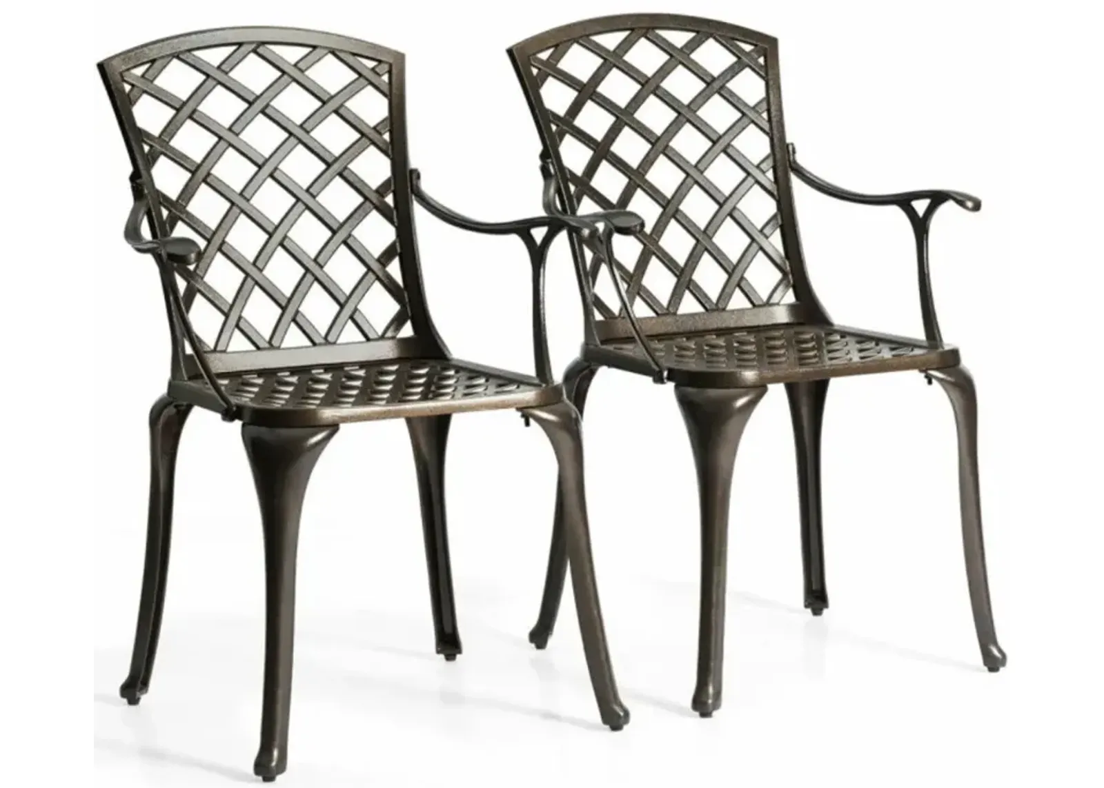 Hivvago Outdoor Aluminum Dining Set of 2 Patio Bistro Chairs