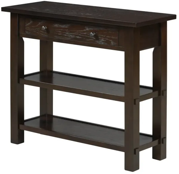 Clihome Entryway Table with Storage, Retro Console Table with Drawer and Two Sturdy Shelves for Entryway, Living Room (Navy)