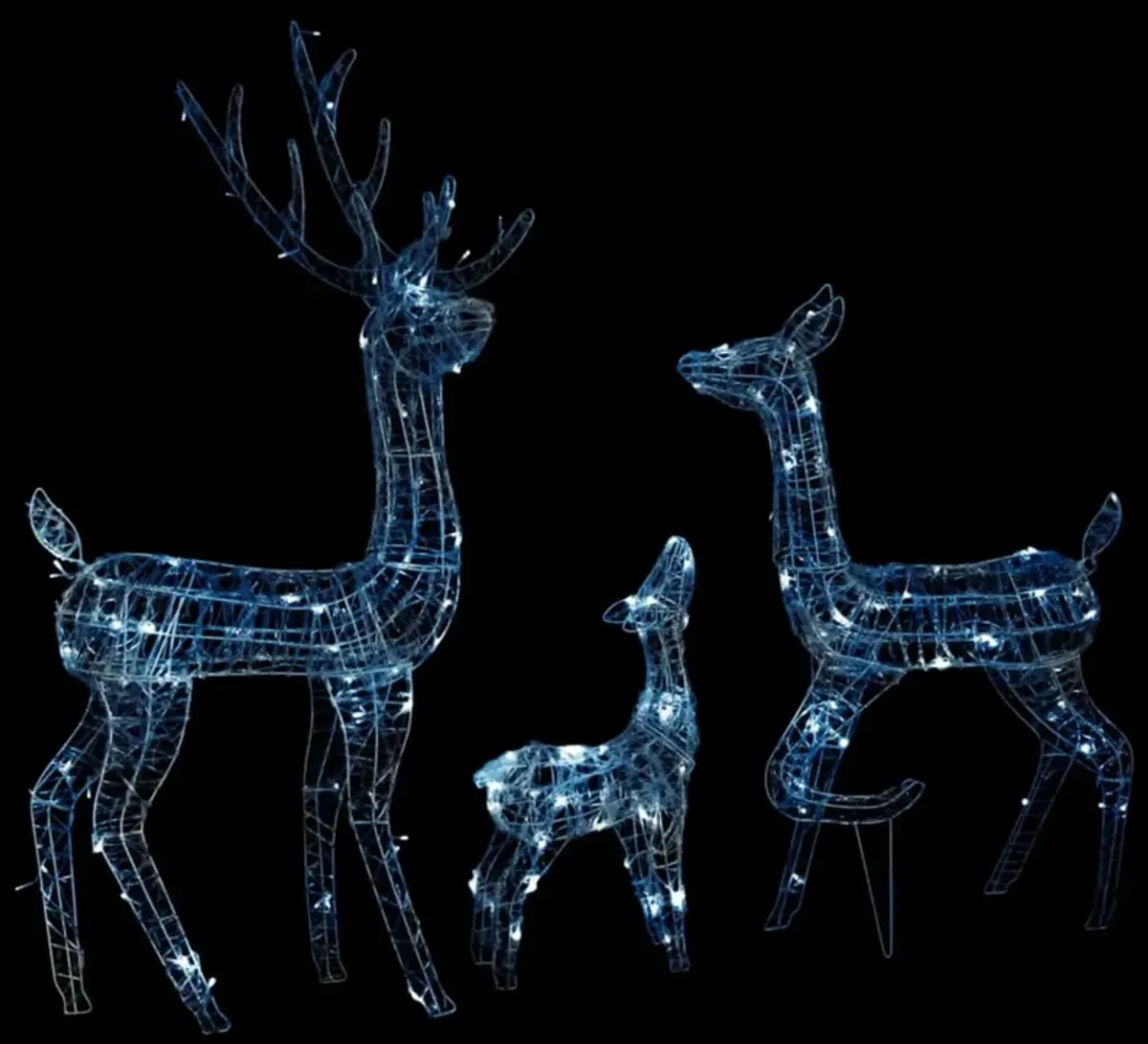 vidaXL Acrylic Reindeer Family Christmas Decoration 300 LED Cold White