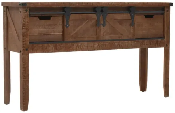 vidaXL Console Table Solid Fir Wood 51.8"x14"x29.5" Brown