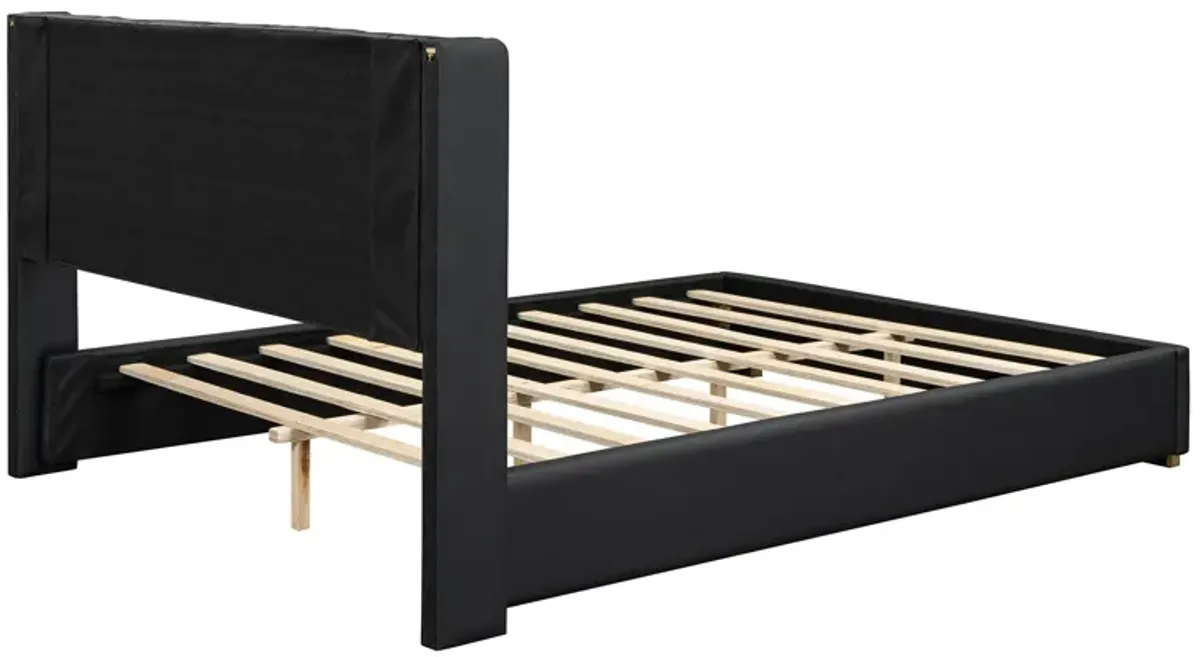 Merax Light Luxurious PU Platform Bed