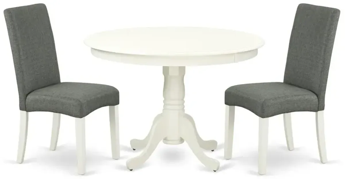 Dining Room Set Linen White, HLDR3-LWH-07