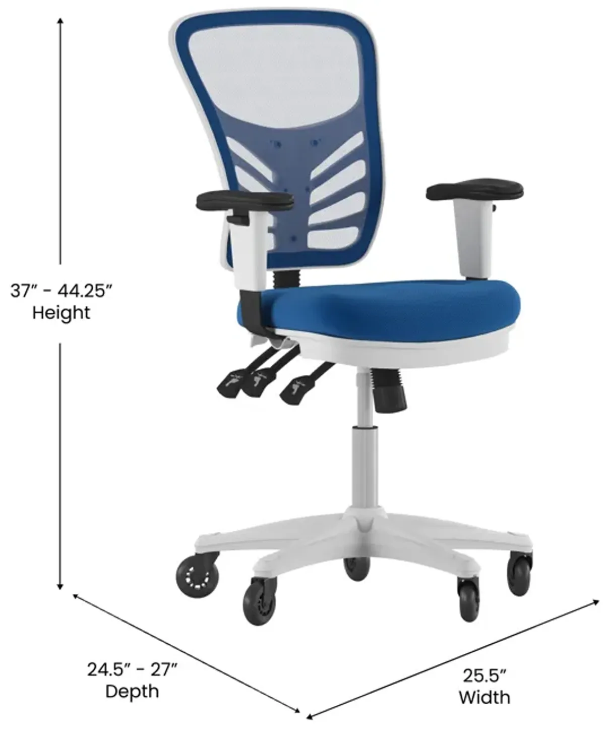 Nicholas Mid-Back   Mesh Multifunction Executive Swivel Ergonomic Office Chair with Adjustable Arms and Transparent Roller Wheels